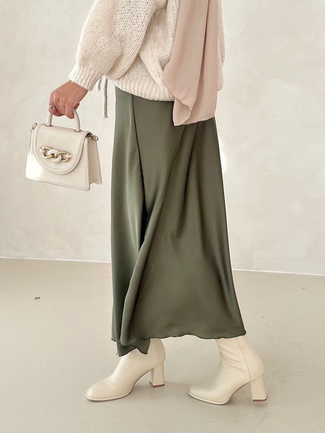 Jupe en satin Leya